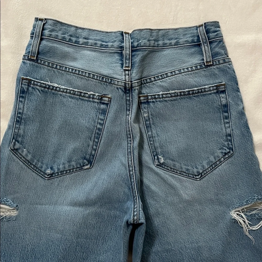 Frame Barrel High Rise Nappa Rips Distressed Cropped Jeans - Picture 11 of 15